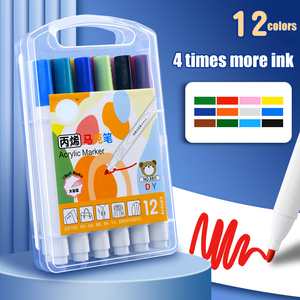Juego de rotuladores acrílicos multicolores <span class=keywords><strong>para</strong></span> niños <span class=keywords><strong>para</strong></span> <span class=keywords><strong>ropa</strong></span>, zapatos, sombreros, pintura, dibujo lineal creativo en plástico duradero HECHO DE ARTE - Product Image 6
