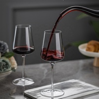 CnGlass Verre à Vin Rouge Gobelet Cristal Transparent Fait Main sur Mesure 100 % Luxe Vintage pour Noël et Fêtes de Mariage