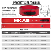 MKAS Anime Personalizado Venta al por mayor Hombres Fitness Levantamiento de pesas Unisex Cuero Gimnasio Palanca Cinturón Cuero de vaca Levantamiento de pesas Cinturón