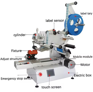 Étiqueteuse semi-<span class=keywords><strong>automatique</strong></span> de dessus en aluminium en étain étiqueteuse à dessus plat en étain étiqueteuse de logo d'autocollant industriel d'<span class=keywords><strong>occasion</strong></span> - Product Image 5