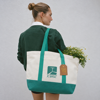 Sac de shopping en toile réutilisable décontracté de grande capacité, sac fourre-tout en coton avec poche