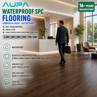 Moderne SPC-Bodenfliesen mit Marmormuster, Glänzende Oberfläche, Vinylplanken mit Klick-Installation für Villen-Lobbys