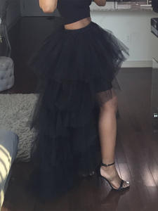 Jupe midi en <span class=keywords><strong>tulle</strong></span> à volants respirante taille empire pour <span class=keywords><strong>femme</strong></span>, taille élastique, <span class=keywords><strong>jupon</strong></span> bouffant <span class=keywords><strong>long</strong></span> taille unique - Product Image 4