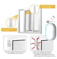 Smart Life detektor Alarm Sensor pintu WIFI, bel cincin Sensor pintu, detektor Alarm Tuya magnetik, lonceng kontak untuk jendela terbuka, peringatan masuk pencuri rumah