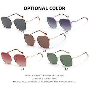 Lunettes de <span class=keywords><strong>soleil</strong></span> rétro unisexes avec verres en <span class=keywords><strong>verre</strong></span> UV400, motif uni, monture carrée en métal, lunettes de <span class=keywords><strong>soleil</strong></span> carrées de créateur - Product Image 6