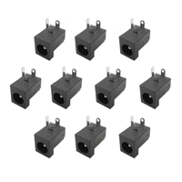 DC-005 soket Jack daya 5.5x2.1mm hitam, adaptor Terminal dudukan sudut kanan tipe barel catu konektor Wanita