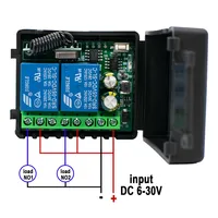 Interrupteur à distance sans fil universel 433 MHz, module récepteur relais 2 canaux DC 12V 6-30V, émetteur RF, télécommandes 433 MHz