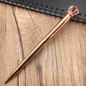 Cadeaux de mariage personnalisés populaires, stylo en métal, stylo à bille avec couronne en cristal - Product Image 2