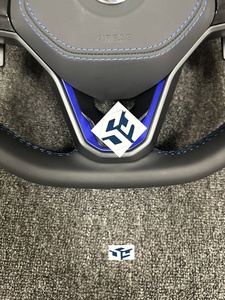 Volant en cuir semi-perforé R <span class=keywords><strong>Line</strong></span> Golf 8 pour VW Volkswagen Golf 8 MK8 8R R Gti Gtd Jetta <span class=keywords><strong>Tiguan</strong></span> Polo Passat CC B7 B8 - Product Image 5