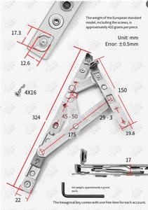 Supporti Antivento in Acciaio Inossidabile Rinforzato <span class=keywords><strong>per</strong></span> Finestre, <span class=keywords><strong>Cerniere</strong></span> <span class=keywords><strong>per</strong></span> Porte e Finestre a Battente, Staffe e <span class=keywords><strong>Cerniere</strong></span> <span class=keywords><strong>per</strong></span> Guide Scorrevoli - Product Image 3