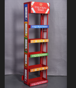 Exhibidor Metálico de Pie con Múltiples Niveles, Cestas y Pancarta Superior para Refrigerios y Bebidas en Tiendas Minoristas - Product Image 4