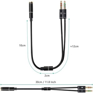 音频电缆3.5毫米1母至2双3.5毫米公立体声插头Aux Y分路器线，适用于手机电脑耳机扬声器笔记本电脑MP3 - Product Image 4
