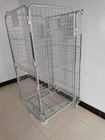 Carro de malla plegable de acero de alta resistencia con cuatro ruedas para logística y compras, tamaño personalizado, 500 kg, OEM