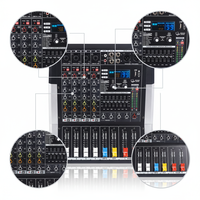 Console de mixage audio professionnelle TF 4 canaux avec 99 effets DSP, 2x300W, contrôleur DJ/console de mixage audio pour studio d'enregistrement et diffusion en direct