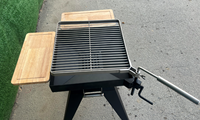 Brasero en acier Corten avec anneau de cuisson pour barbecue, fumoir et foyer