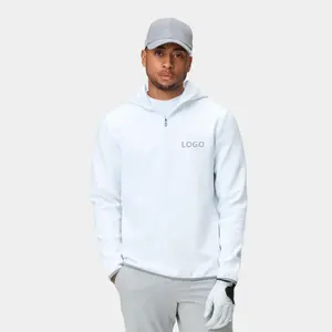 Custom logo polyester fleece sport golf wear long sleeve sweatshirt 1/4 quarter zip pullover hoodie
