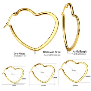 <span class=keywords><strong>Boucles</strong></span> <span class=keywords><strong>d</strong></span>'<span class=keywords><strong>oreilles</strong></span> populaires de haute qualité pour femmes et jeunes filles, en acier inoxydable, en forme de cœur, style simple - Product Image 3
