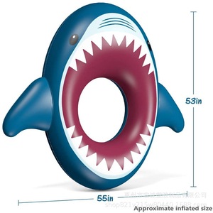 Bouée gonflable en forme de requin pour adultes, jouet de piscine, équipement de divertissement pour aire de jeux aquatique - Product Image 5