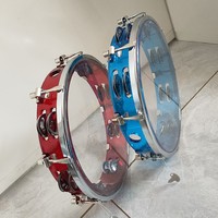 Wholesale Adjustable-tune Hand Tambourine Childrens Percussion Instrument Colorful Plastic Clapper Toy Made in China in Stock