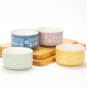 Nouveaux bols à fleurs en céramique créatifs peints à la main, bols à salade et à <span class=keywords><strong>petit</strong></span>-<span class=keywords><strong>déjeuner</strong></span> en céramique <span class=keywords><strong>vintage</strong></span> pastel personnalisés, à utiliser à la maison et en cuisine - Product Image 3