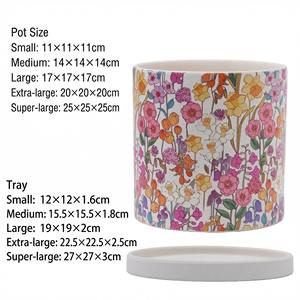 Maceta de Cerámica con Estampado de Flores Nórdicas, Transpirable, Ecológica, Duradera, con Orificio de Drenaje para Uso en Suelos, para Suculentas y Phalaenopsis - Product Image 4