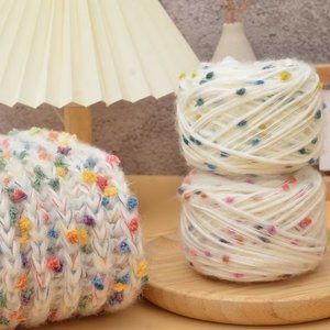 Fil de crochet tissé à la main 50g fil de laine à pois neige coton fil à tricoter multicouche fil de chandail tricoté bricolage - Product Image 5