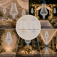 Lustre suspendu en acrylique de luxe pour mariage, draperies modernes, centres de table pour décoration événementielle, décor de fond en cristal