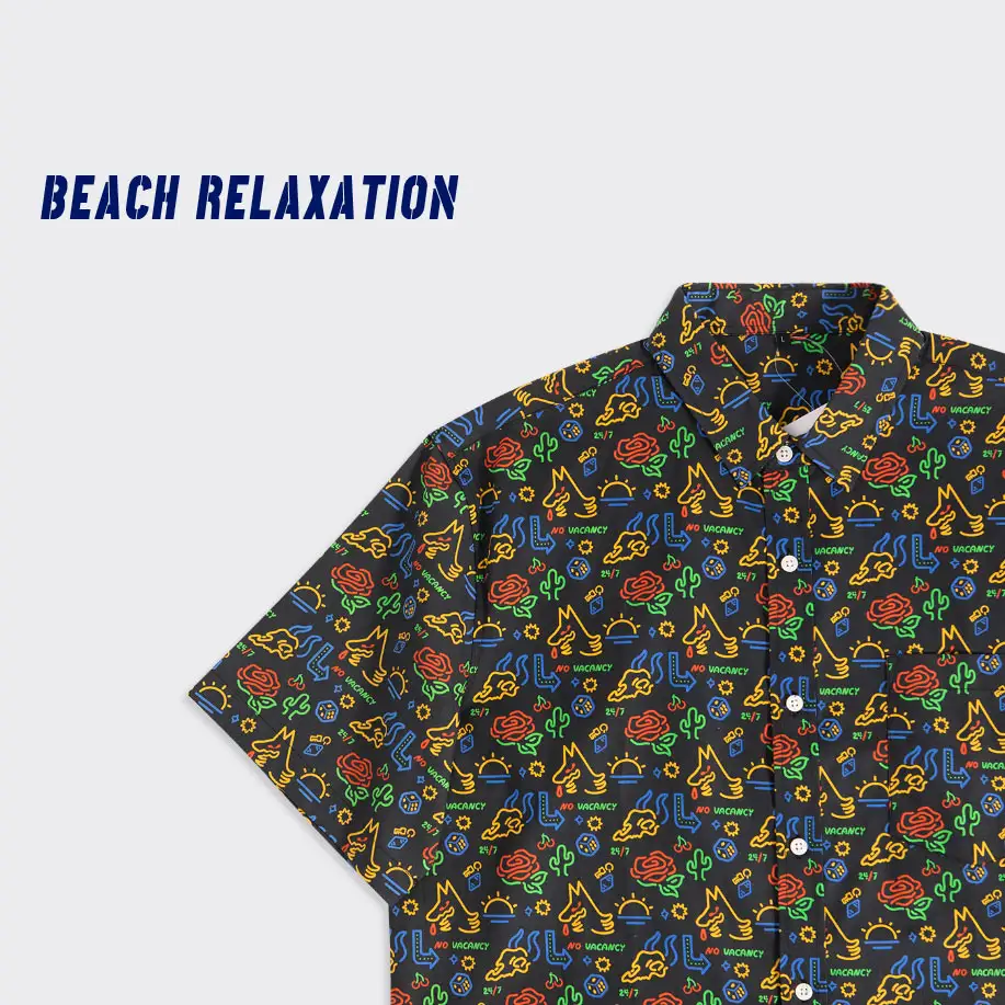 2023 Custom Design Allover Digital Special Animal Printed Hot Sale Button Up Shirts Summer Beach Vacation Short Sleeve Shirts
