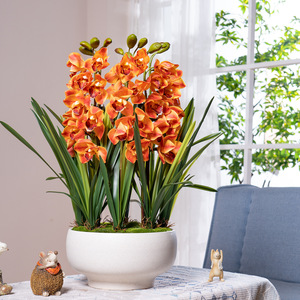 Nhân Tạo Chậu Hoa Hoa Mẫu Đơn Và Hoa Lan Bất Cảm Ứng Phục Sinh Hoa Lan Hoa Nhân Tạo Hoa Cưới Bán Buôn - Product Image 4