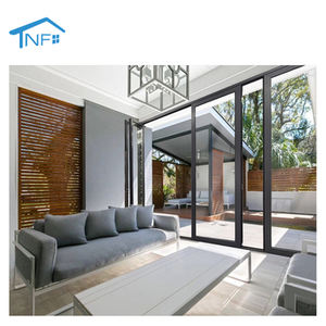 批发现代设计全景黑色铝双面玻璃门定制住宅和酒店室内工厂折叠 - Product Image 2