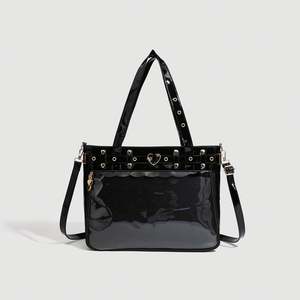 Sac fourre-tout unisexe décontracté de haute qualité en gros avec fermeture éclair, en PVC imperméable, bandoulière et logo personnalisé - Product Image 3