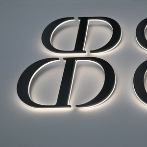 Trong nhà/ngoài trời LED chiếu sáng dấu hiệu Halo-lit laser-cut 3D kim loại chữ thép không gỉ & Brass-Backlit Led 3D Nhà số dấu hiệu - Product Image 3