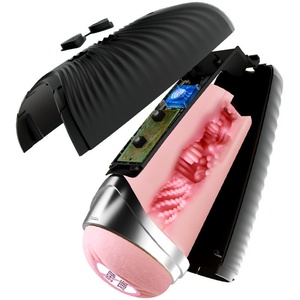 Jiuai R20 Masturbateur Électrique Type 'Airplane Cup' Entièrement Extensible, Poupée <span class=keywords><strong>Gonflable</strong></span> '<span class=keywords><strong>Black</strong></span> Hole', Entraîneur de Pénis, Jouet Sexuel Noir - Product Image 1