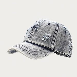 Fashion Unique Direct Factory Low Moq High Quality Vintage Distressed Vintage Baseball <b>Cap</b> <b>Plain</b> Denim Baseball <b>Cap</b> - Product Image 2