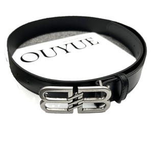 Nouvelle ceinture en cuir unisexe 2024 <span class=keywords><strong>Paris</strong></span> B, large, avec lettres, édition couple, style élégant, <span class=keywords><strong>boucle</strong></span> double B, tendance - Product Image 5