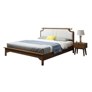 <span class=keywords><strong>Lit</strong></span> rembourré en bois massif de haute qualité, cuir souple simple, <span class=keywords><strong>lit</strong></span> Double, pour chambre principale - Product Image 1