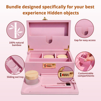 Boîte de rangement artisanale pour tabac, accessoires d'organisation, plateau à rouler en bambou, compartiments, étui à cigarettes, conteneur avec couvercle