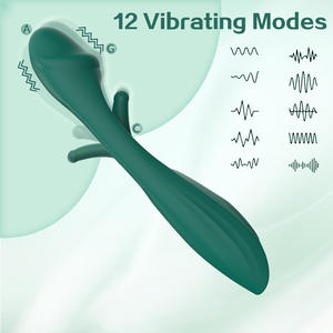 Vrouwelijke tonglikkende knop, kloppende, zwaaiende G-spot AV-vibrator, vloeibare siliconen stick, 55dB oppervlaktegemonteerde vibrator - Product Image 4