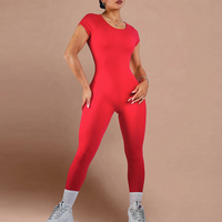 Combinaison une pièce pour femme grande taille, dos ouvert, manches courtes, extensible dans les quatre sens, respirante, pour le yoga