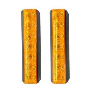 8 Inch Kit Included Amber Red LED Brake Stop Tail 7 Diodes Trailer Marker Signal Lights Universal Truck Lorry Trailer 12V DC