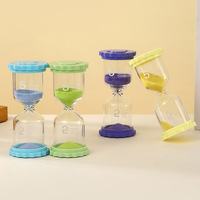 Nouvelle Horloge Créative en Verre Faite à la Main, Minuteur de Sable Coulant Macaron Mignon, Décoration de Bureau Rotative Moderne – Vente en Gros