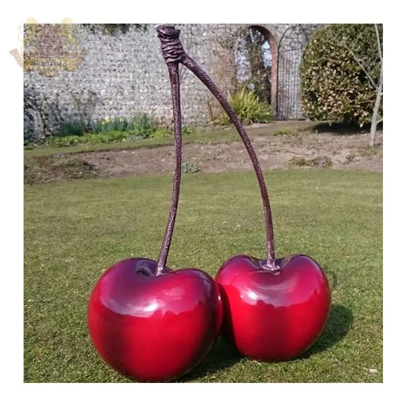 Outdoor Decor Fan Large Fiberglass Cherry Sculpture Custom Design Resin Crafts Cherry Statues for Sale