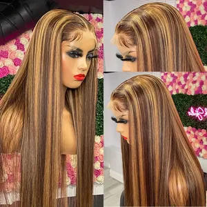 Vente en gros de perruque Lace Front <span class=keywords><strong>Wabe</strong></span> Body Highlight brésilienne, perruque Lace Wig en cheveux vierges pour femmes noires, perruque Lace Pre Pluck avec des cheveux de bébé - Product Image 5