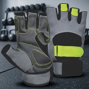 Gants de fitness demi-doigts pour la musculation - Respirants avec fermeture à lacets - Product Image 3