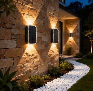 Lámpara Solar de Pared al por Mayor, Regulable, LED con <span class=keywords><strong>Luz</strong></span> Arriba y Abajo, 3 Modos, Impermeable, Blanco Cálido/Neutro, Aplique de Pared para Jardín, Balcón, Valla - Product Image 5