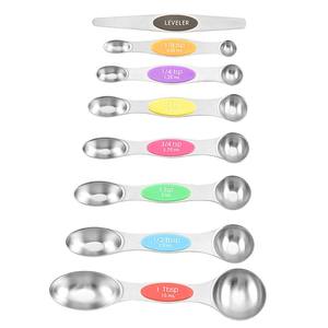 <span class=keywords><strong>8</strong></span> Uds taza de cuchara medidora de café de Metal con nivelador cuchara de polvo de especias cuchara de acero inoxidable juego de cucharas medidoras magnéticas - Product Image 6