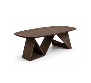 Table à manger rectangulaire en bois massif avec pieds en M croisés, grain de bois naturel, grande table de salle à manger de luxe - Product Image 4