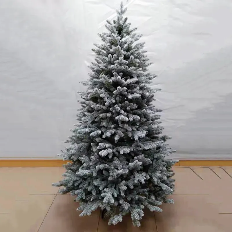 2022 180cm green artificial indoor led flocked christmas tree