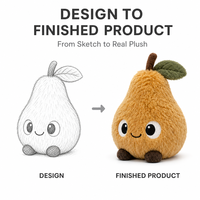 Peluche Poire Personnalisée en Coton PP Ultra Doux, Vente Directe Usine, Anti-Stress, Anniversaire, OEM/ODM pour Marques à Marque Blanche