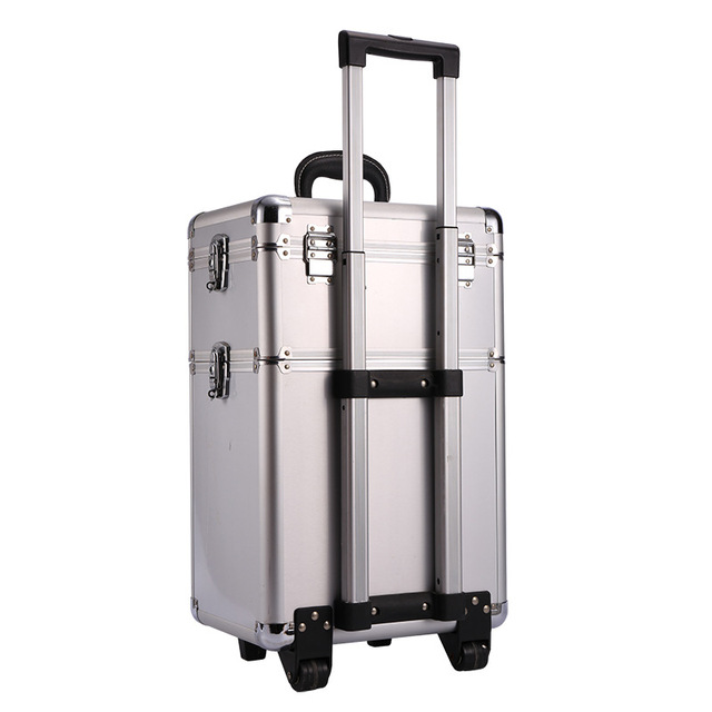 Portable Aluminum Wine Box with Tool Slot Storage Manufacturer Supplied Large Wine Box Trolley for Jewelry Container